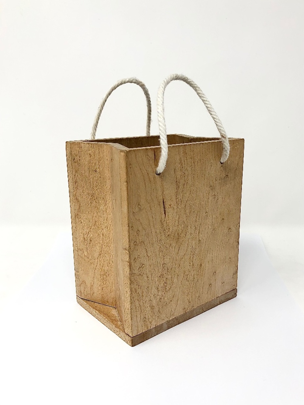 Solid Birdseye Maple “paper bag” box / container